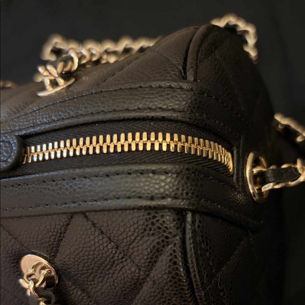 USED Black Crossbody Bag with Light Gold Hardware - Picture 4 of 7